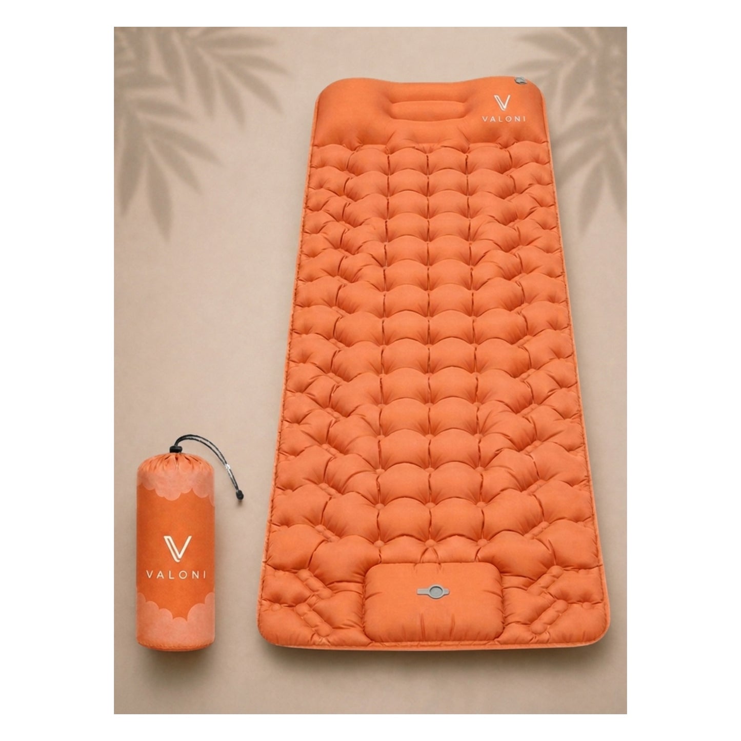 Matelas gonflable VALONI orange avec sac de transport